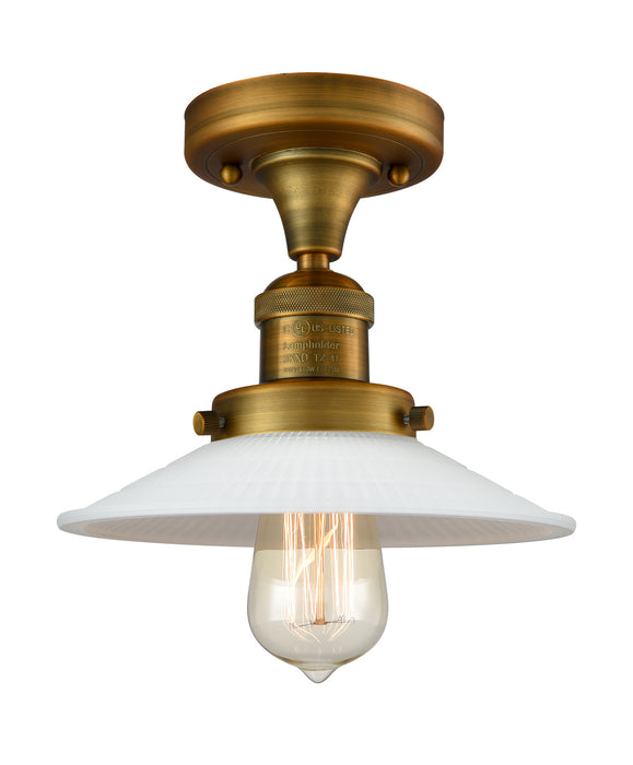Innovations 517-1CH-BB-G1 One Light Semi-Flush Mount, Brushed Brass
