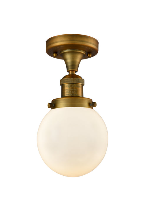 Innovations 517-1CH-BB-G201-6-LED LED Semi-Flush Mount, Brushed Brass