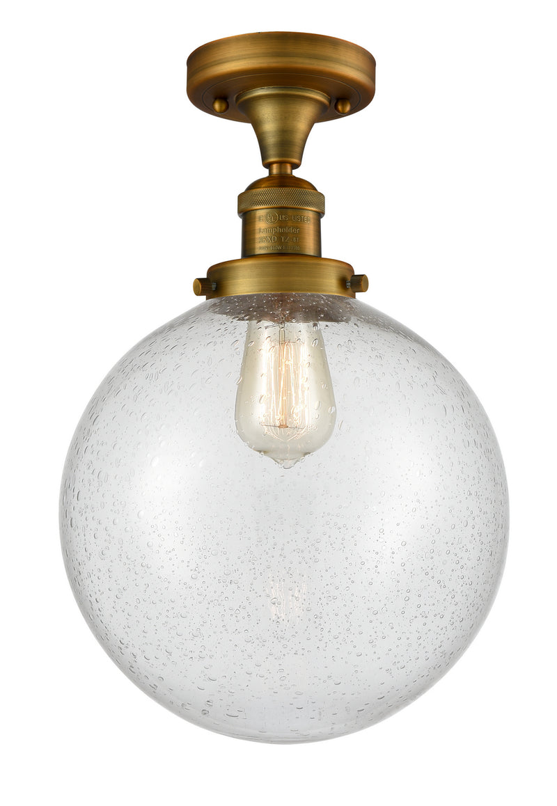 Innovations 517-1CH-BB-G204-10 One Light Semi-Flush Mount, Brushed Brass