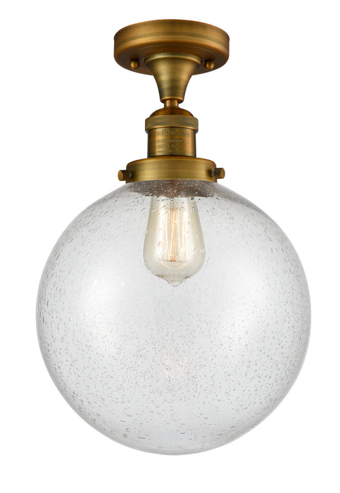 Innovations 517-1CH-BB-G204-10 One Light Semi-Flush Mount, Brushed Brass