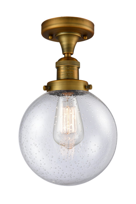 Innovations 517-1CH-BB-G204-8 One Light Semi-Flush Mount, Brushed Brass