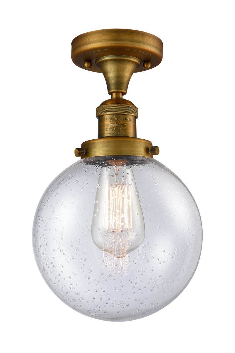 Innovations 517-1CH-BB-G204-8-LED LED Semi-Flush Mount, Brushed Brass