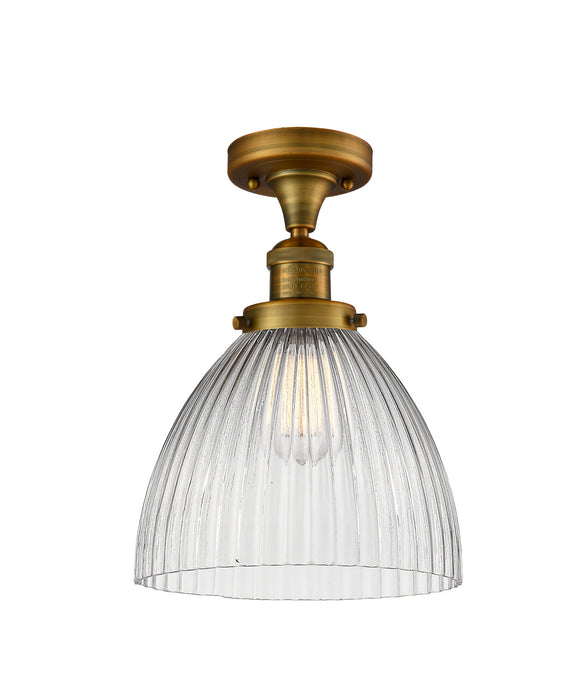 Innovations 517-1CH-BB-G222 One Light Semi-Flush Mount, Brushed Brass