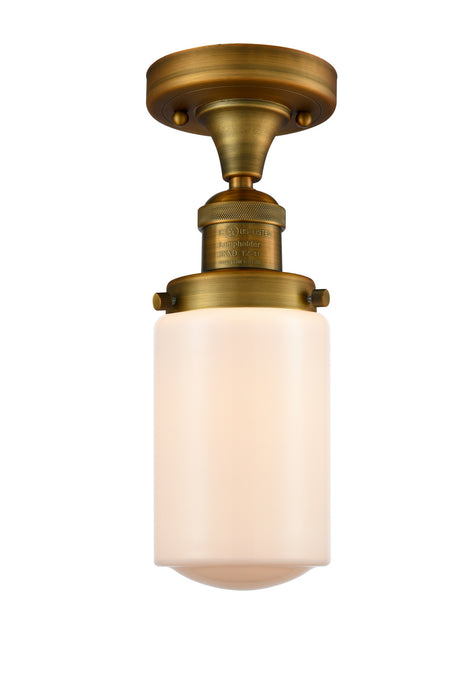Innovations 517-1CH-BB-G311 One Light Semi-Flush Mount, Brushed Brass
