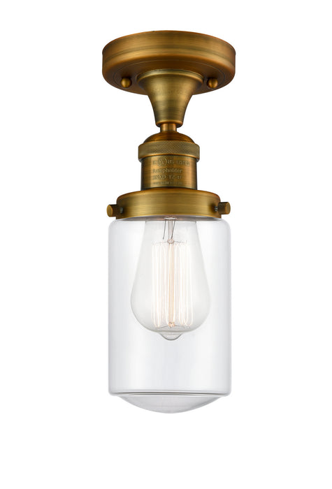 Innovations 517-1CH-BB-G312-LED LED Semi-Flush Mount, Brushed Brass