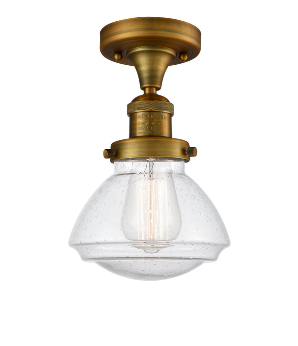 Innovations 517-1CH-BB-G324-LED LED Semi-Flush Mount, Brushed Brass