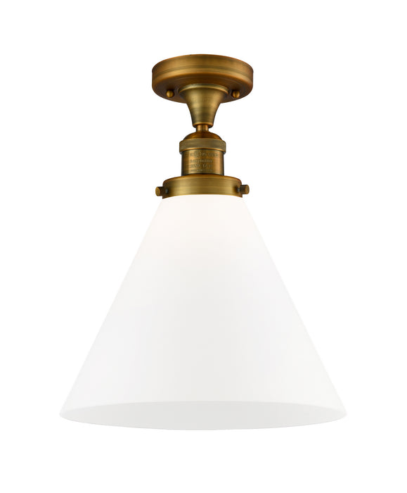 Innovations 517-1CH-BB-G41-L One Light Semi-Flush Mount, Brushed Brass
