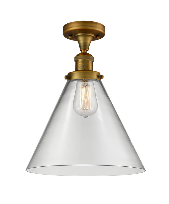 Innovations 517-1CH-BB-G42-L One Light Semi-Flush Mount, Brushed Brass