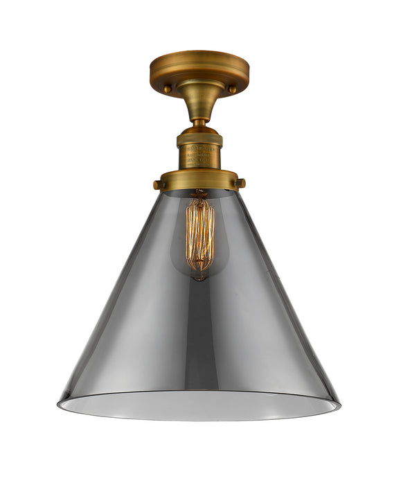 Innovations 517-1CH-BB-G43-L One Light Semi-Flush Mount, Brushed Brass