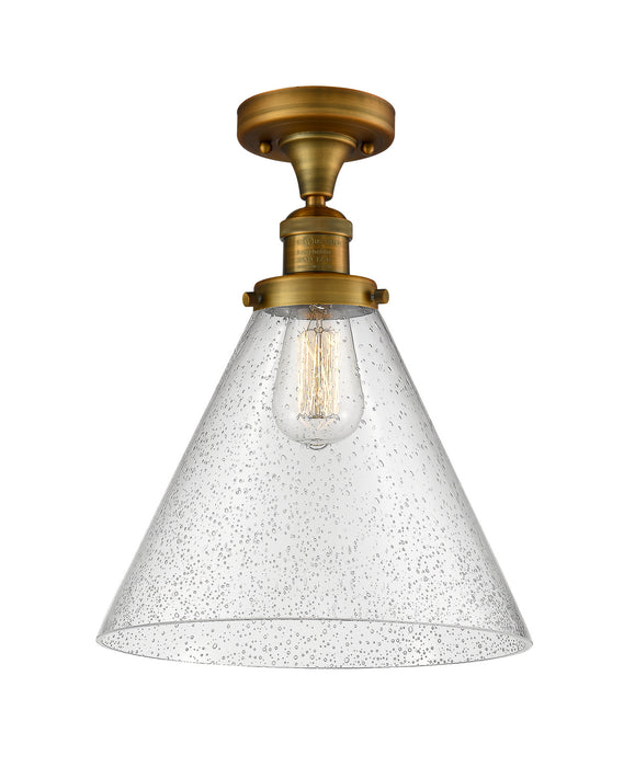 Innovations 517-1CH-BB-G44-L-LED LED Semi-Flush Mount, Brushed Brass