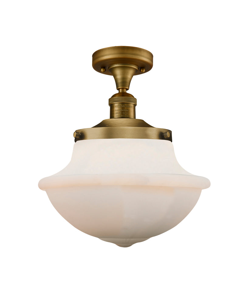 Innovations 517-1CH-BB-G541 One Light Semi-Flush Mount, Brushed Brass