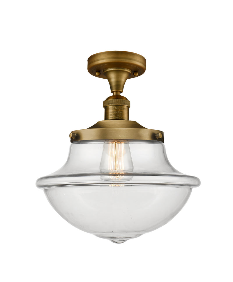 Innovations 517-1CH-BB-G542 One Light Semi-Flush Mount, Brushed Brass