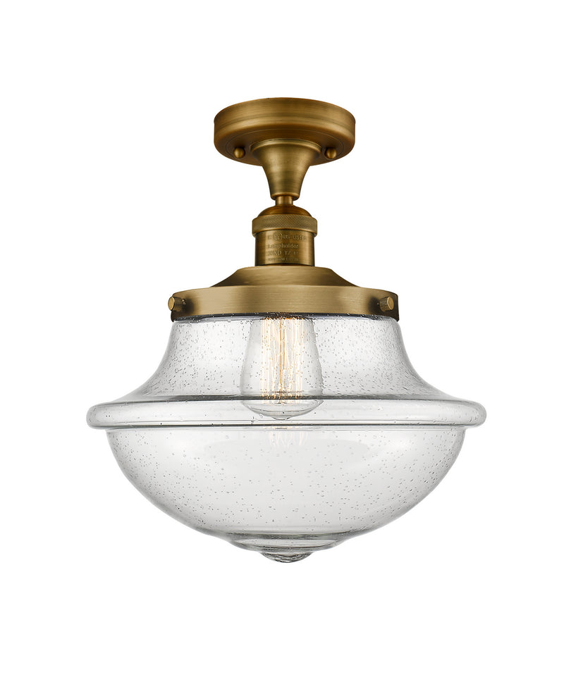 Innovations 517-1CH-BB-G544 One Light Semi-Flush Mount, Brushed Brass