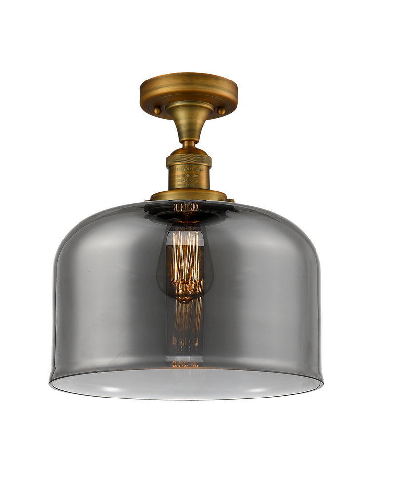 Innovations 517-1CH-BB-G73-L One Light Semi-Flush Mount, Brushed Brass