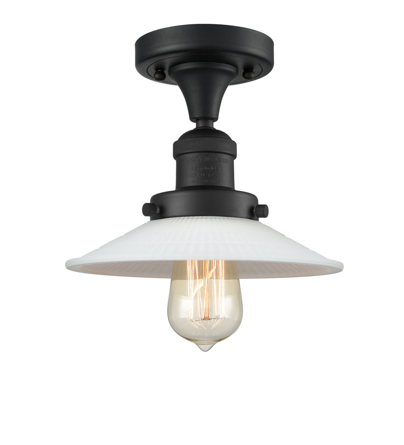 Innovations 517-1CH-BK-G1 One Light Semi-Flush Mount, Matte Black