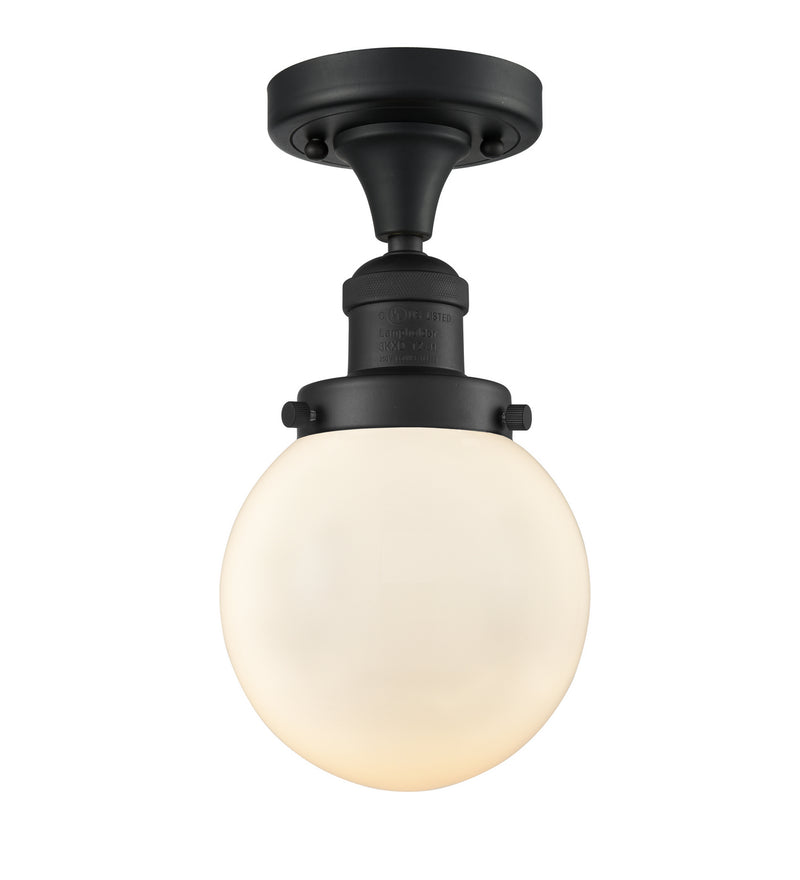 Innovations 517-1CH-BK-G201-6 One Light Semi-Flush Mount, Matte Black