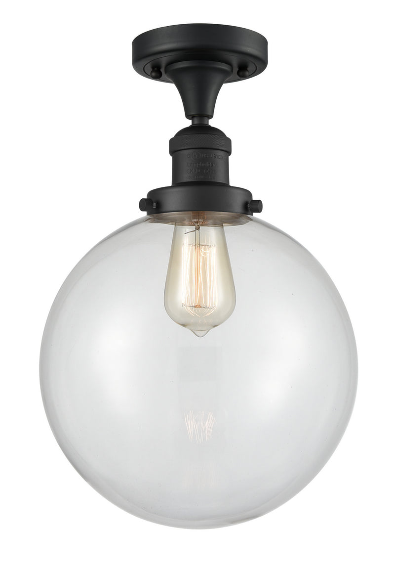 Innovations 517-1CH-BK-G202-10-LED LED Semi-Flush Mount, Matte Black