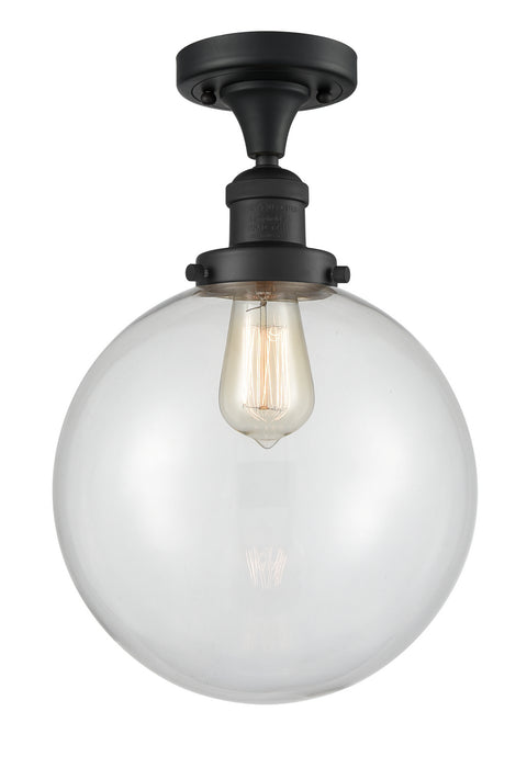 Innovations 517-1CH-BK-G202-10-LED LED Semi-Flush Mount, Matte Black