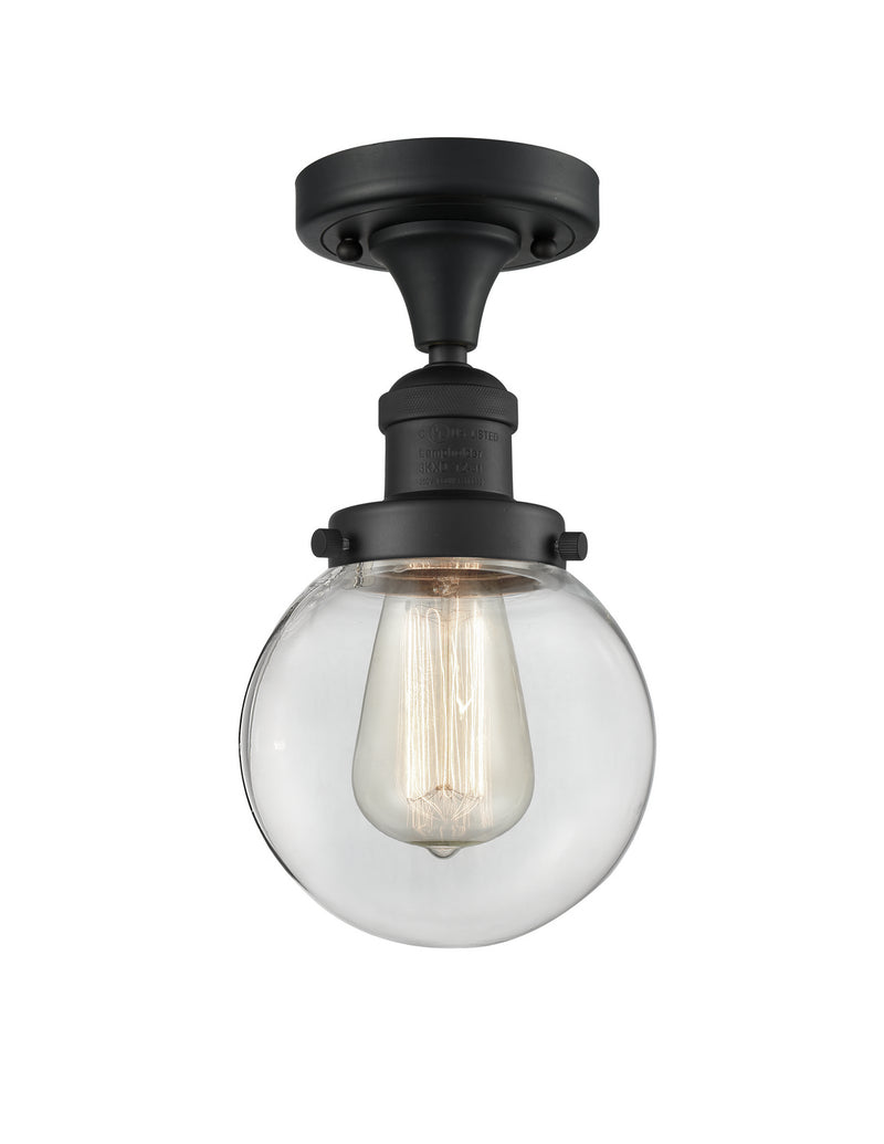 Innovations 517-1CH-BK-G202-6-LED LED Semi-Flush Mount, Matte Black