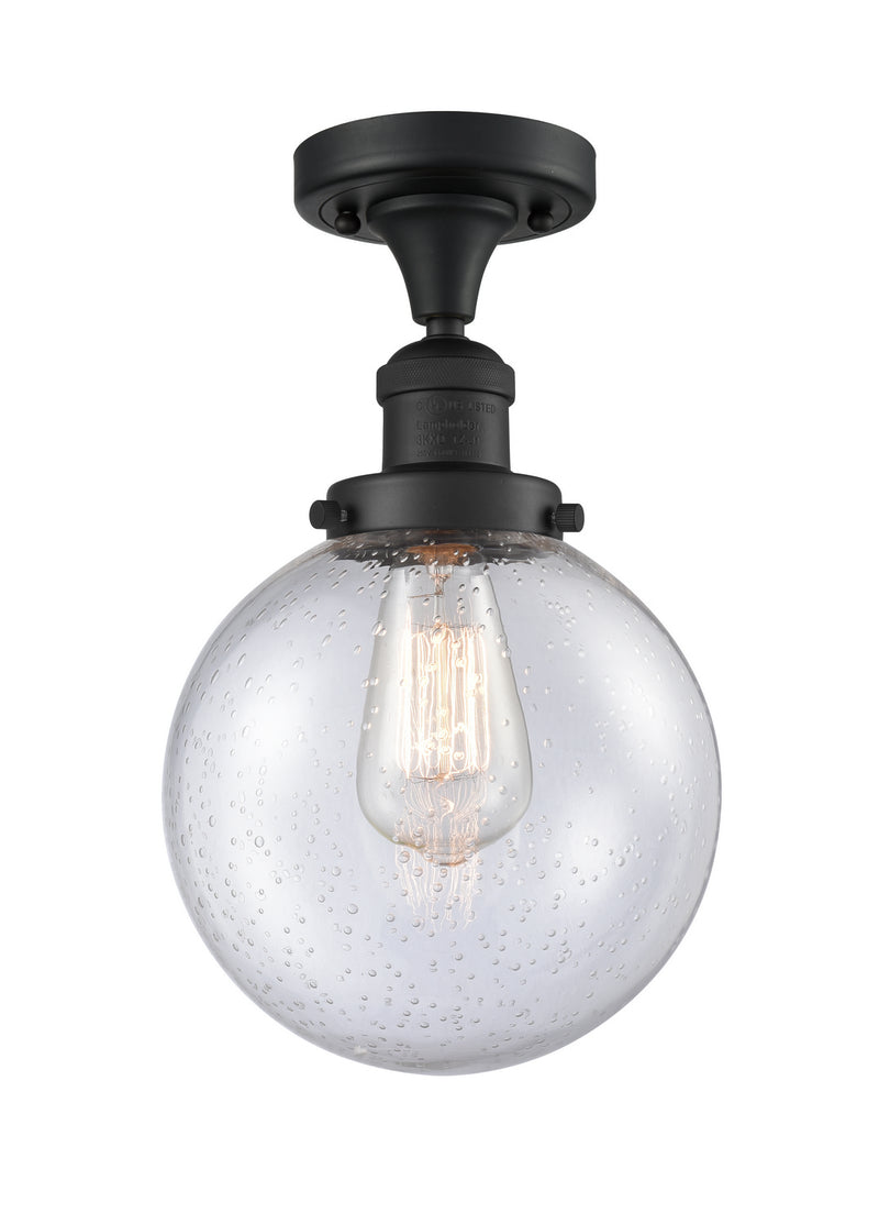 Innovations 517-1CH-BK-G204-8 One Light Semi-Flush Mount, Matte Black