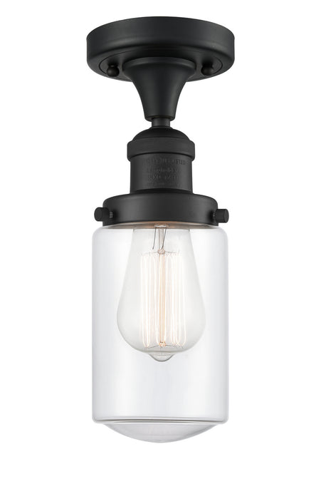 Innovations 517-1CH-BK-G312 One Light Semi-Flush Mount, Matte Black