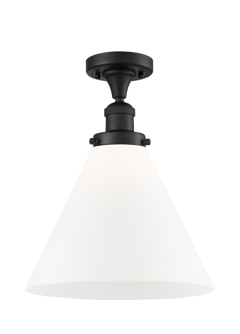 Innovations 517-1CH-BK-G41-L One Light Semi-Flush Mount, Matte Black