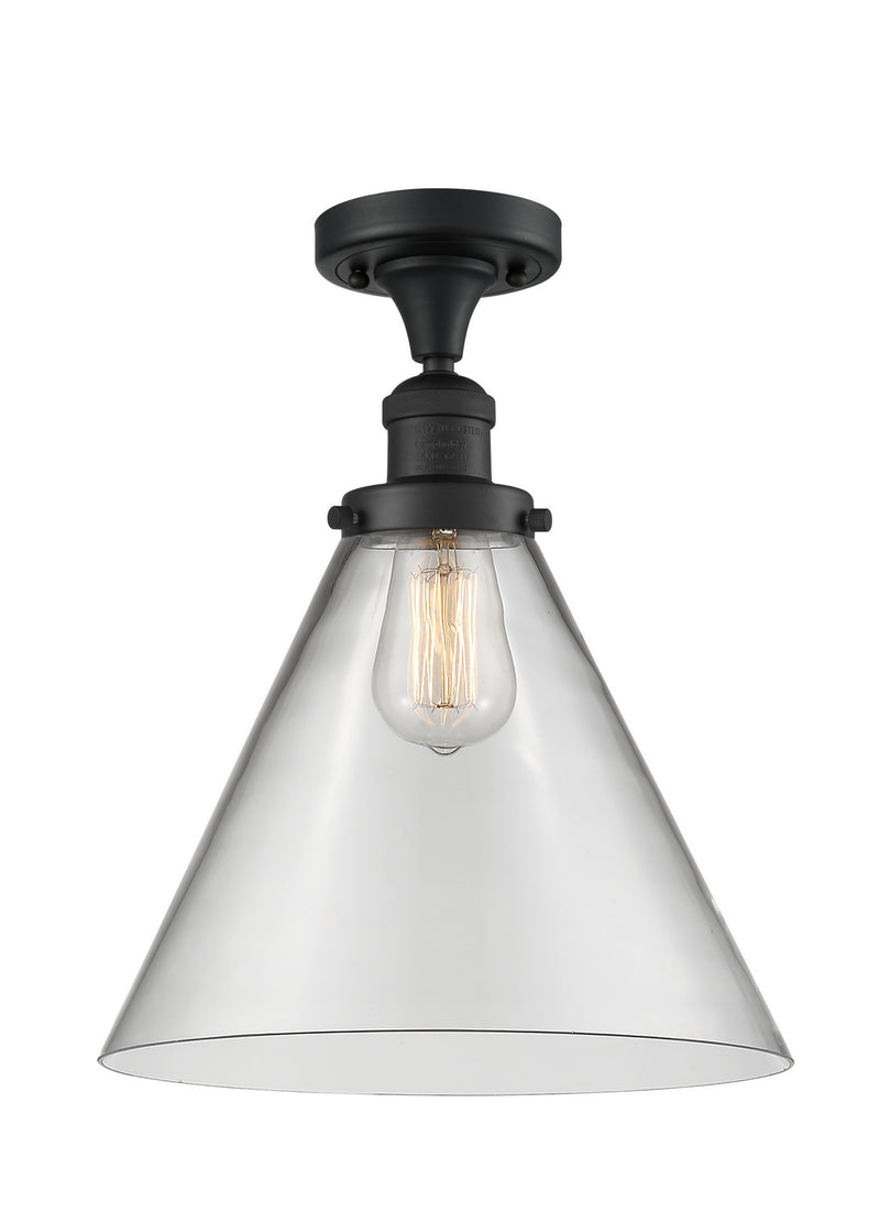 Innovations 517-1CH-BK-G42-L One Light Semi-Flush Mount, Matte Black