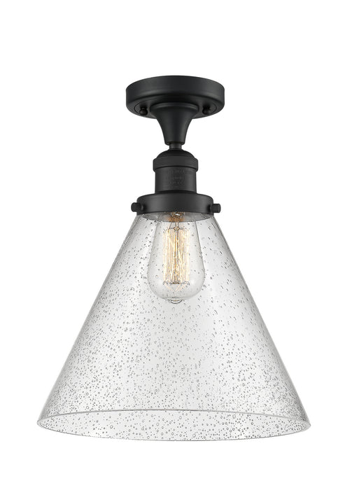 Innovations 517-1CH-BK-G44-L One Light Semi-Flush Mount, Matte Black