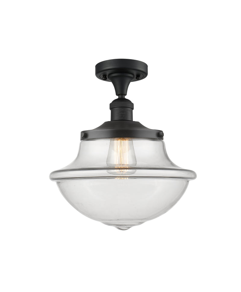 Innovations 517-1CH-BK-G542 One Light Semi-Flush Mount, Matte Black