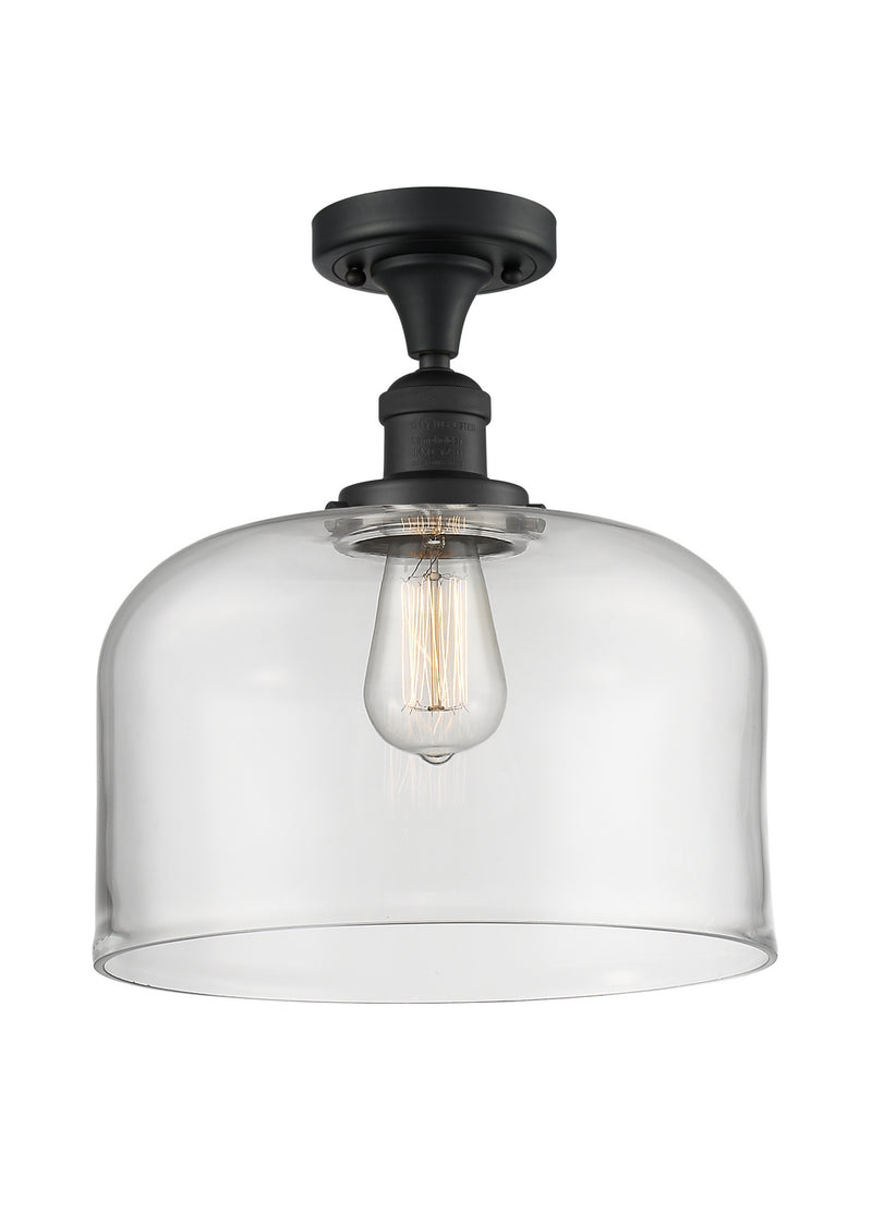 Innovations 517-1CH-BK-G72-L One Light Semi-Flush Mount, Matte Black