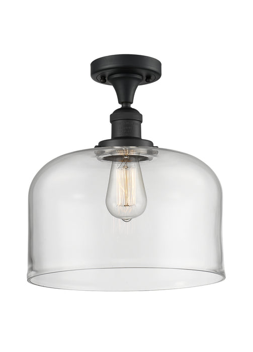 Innovations 517-1CH-BK-G72-L One Light Semi-Flush Mount, Matte Black