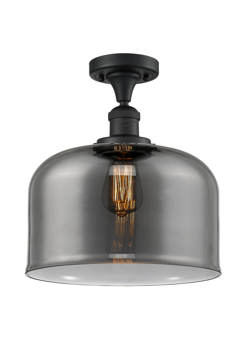 Innovations 517-1CH-BK-G73-L One Light Semi-Flush Mount, Matte Black