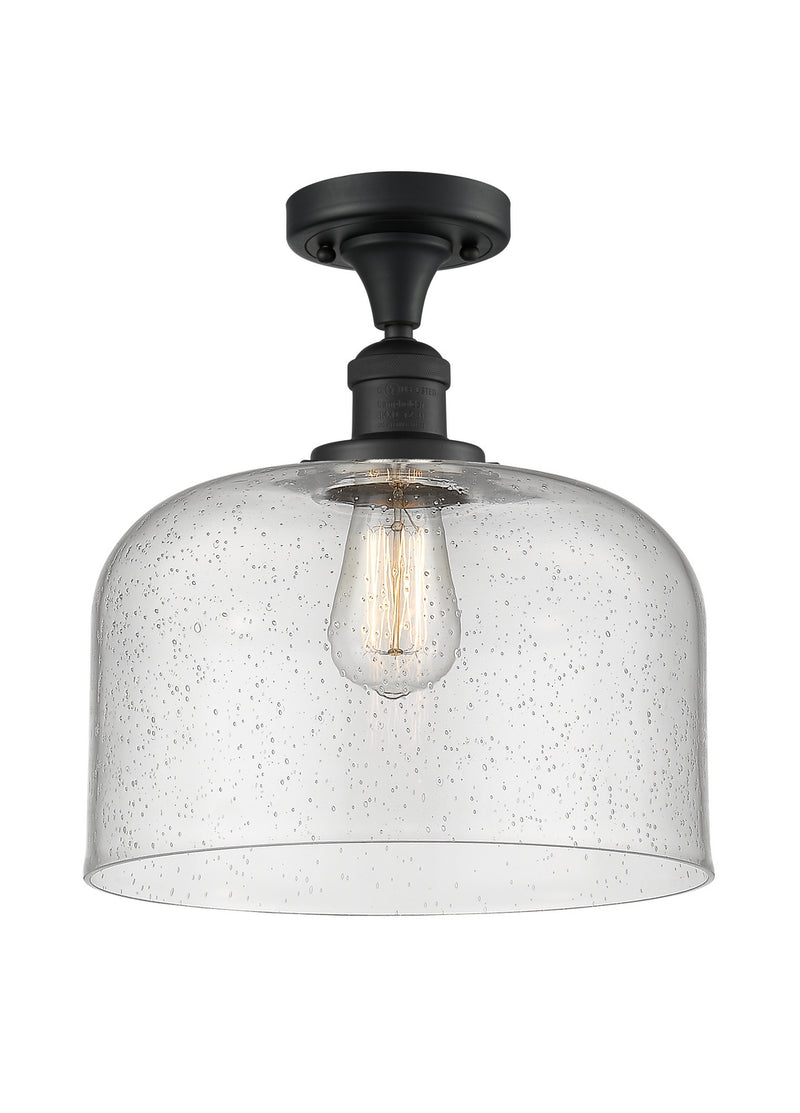 Innovations 517-1CH-BK-G74-L-LED LED Semi-Flush Mount, Matte Black