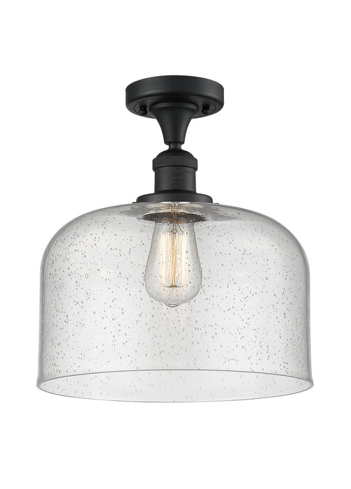 Innovations 517-1CH-BK-G74-L-LED LED Semi-Flush Mount, Matte Black