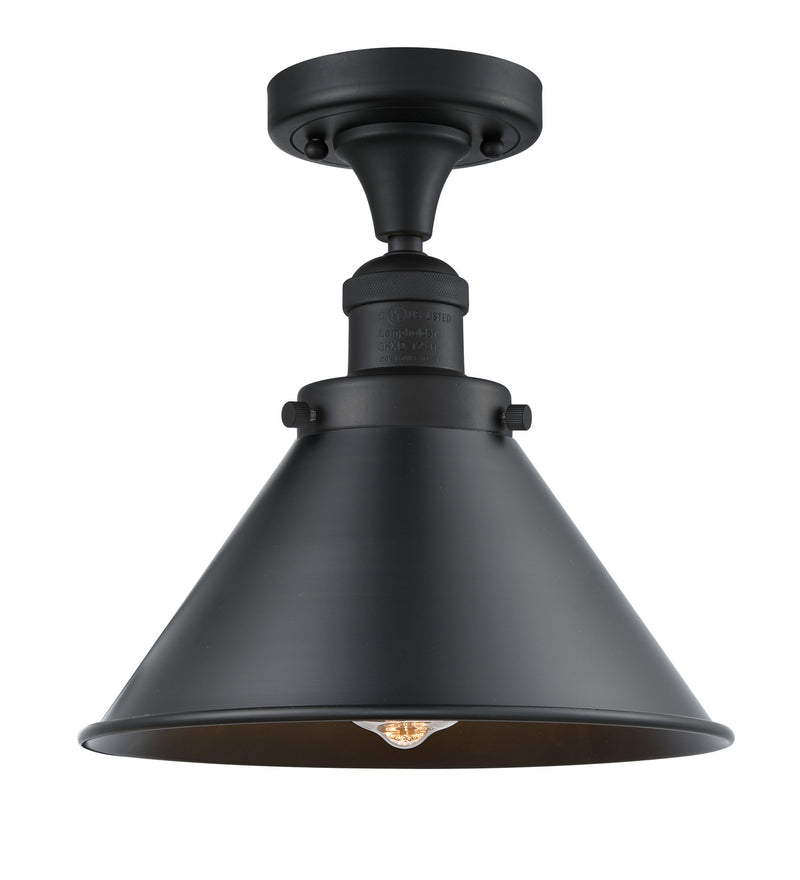 Innovations 517-1CH-BK-M10-BK One Light Semi-Flush Mount, Matte Black
