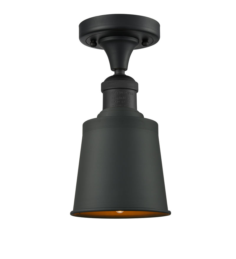 Innovations 517-1CH-BK-M9-BK One Light Semi-Flush Mount, Matte Black