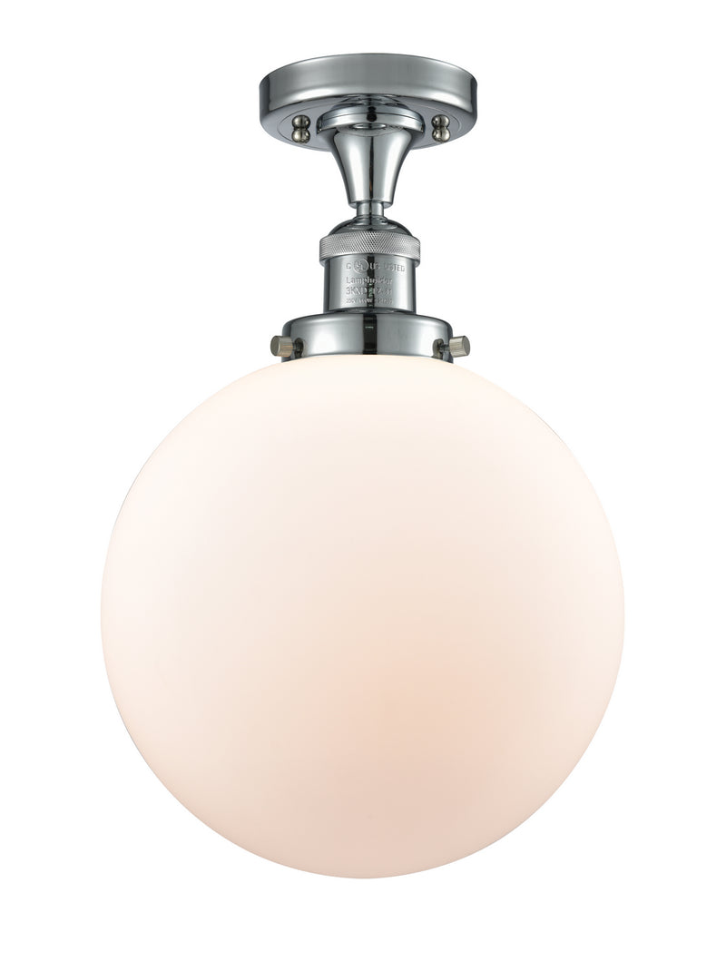 Innovations 517-1CH-PC-G201-10 One Light Semi-Flush Mount, Polished Chrome