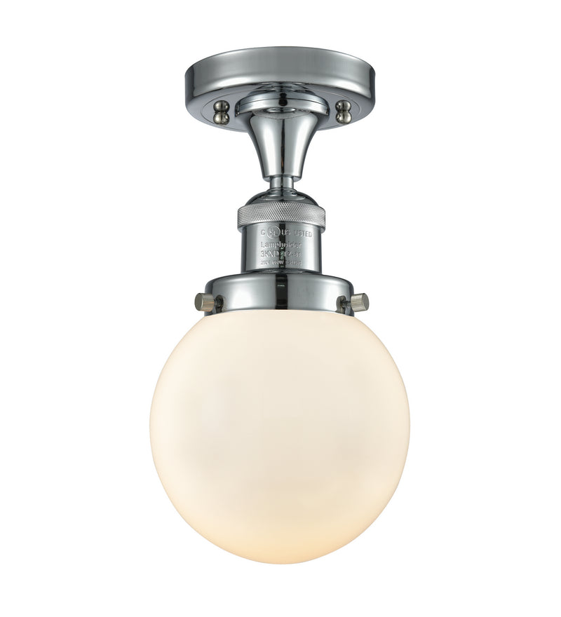 Innovations 517-1CH-PC-G201-6 One Light Semi-Flush Mount, Polished Chrome