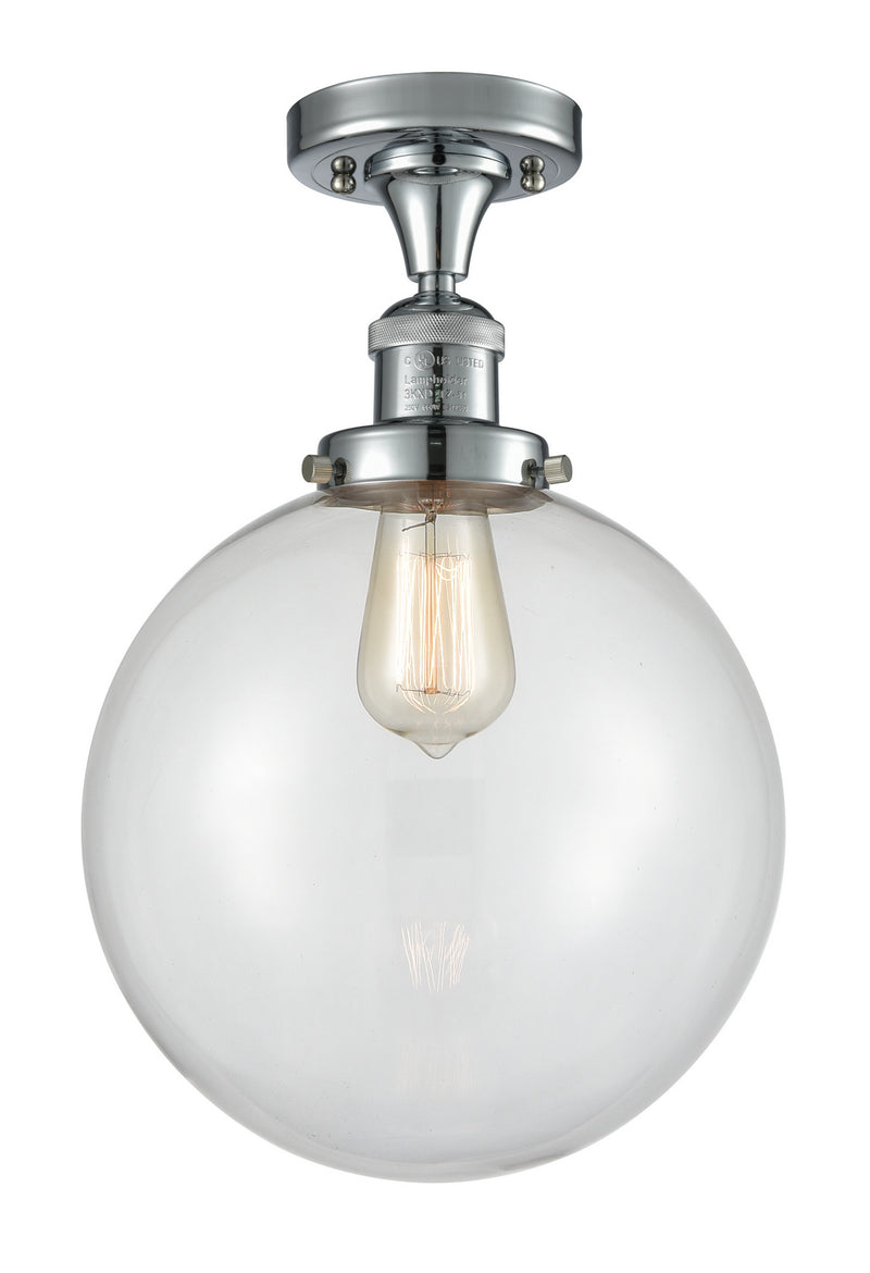 Innovations 517-1CH-PC-G202-10 One Light Semi-Flush Mount, Polished Chrome