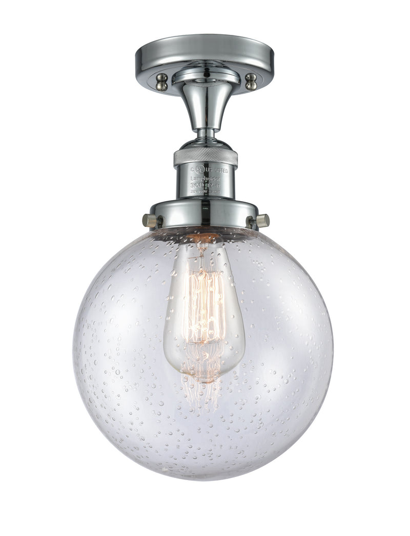 Innovations 517-1CH-PC-G204-8 One Light Semi-Flush Mount, Polished Chrome