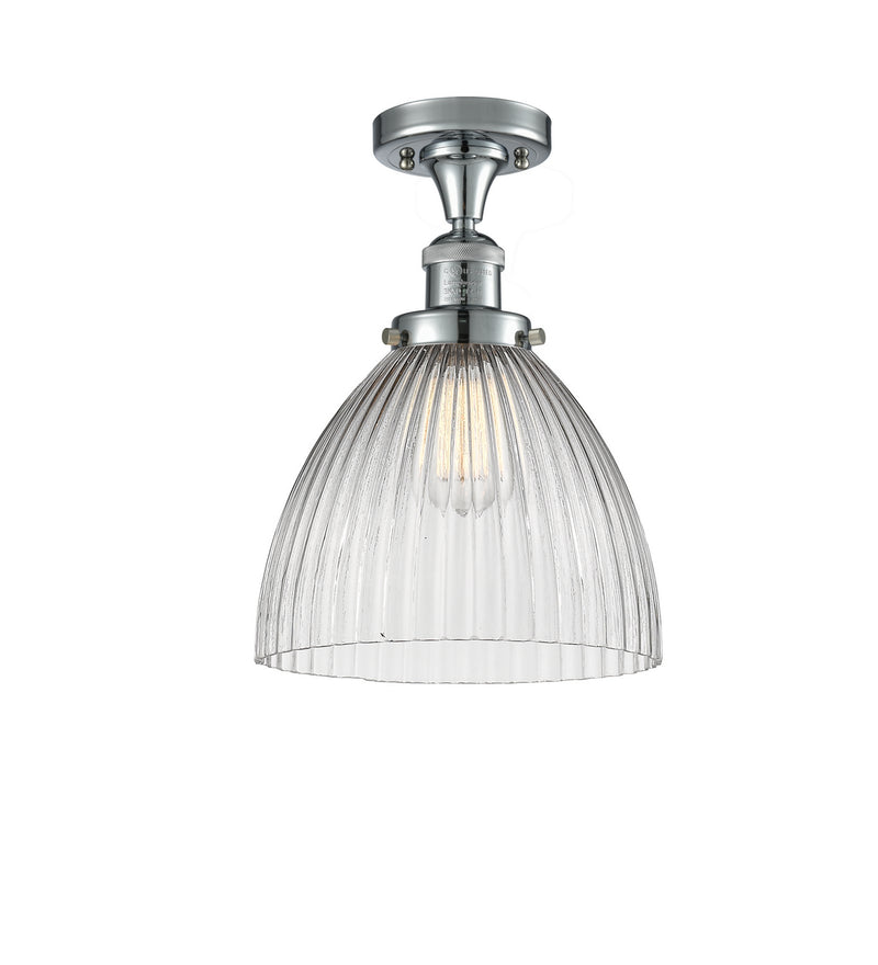 Innovations 517-1CH-PC-G222 One Light Semi-Flush Mount, Polished Chrome