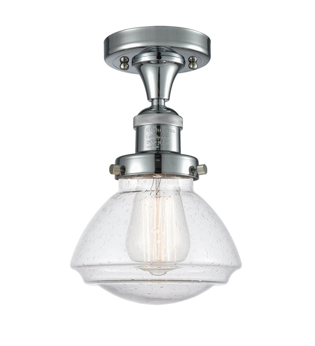 Innovations 517-1CH-PC-G324 One Light Semi-Flush Mount, Polished Chrome
