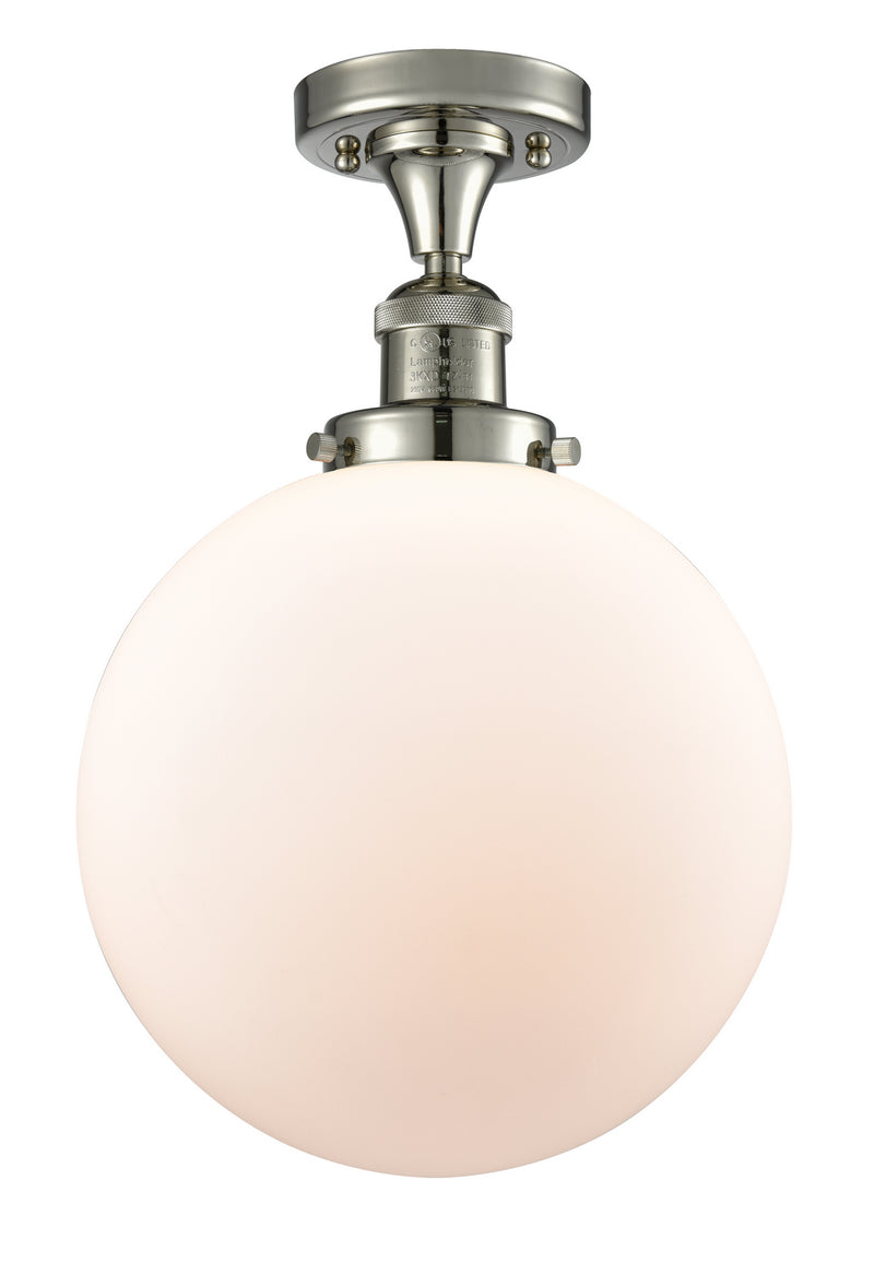 Innovations 517-1CH-PN-G201-10-LED LED Semi-Flush Mount, Polished Nickel