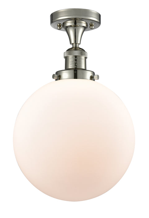 Innovations 517-1CH-PN-G201-10-LED LED Semi-Flush Mount, Polished Nickel