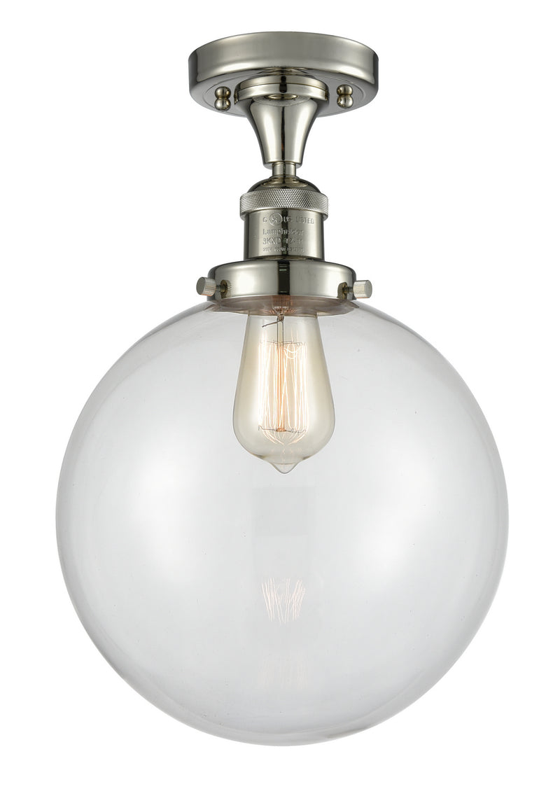 Innovations 517-1CH-PN-G202-10 One Light Semi-Flush Mount, Polished Nickel