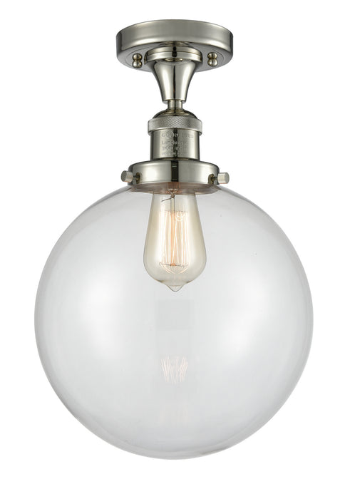 Innovations 517-1CH-PN-G202-10-LED LED Semi-Flush Mount, Polished Nickel