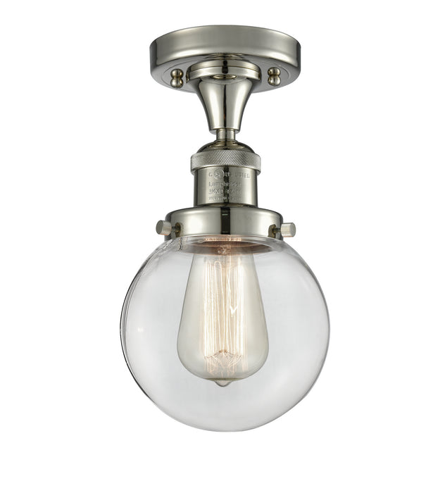 Innovations 517-1CH-PN-G202-6 One Light Semi-Flush Mount, Polished Nickel