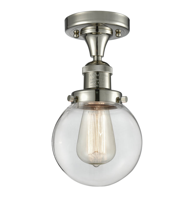 Innovations 517-1CH-PN-G202-6-LED LED Semi-Flush Mount, Polished Nickel