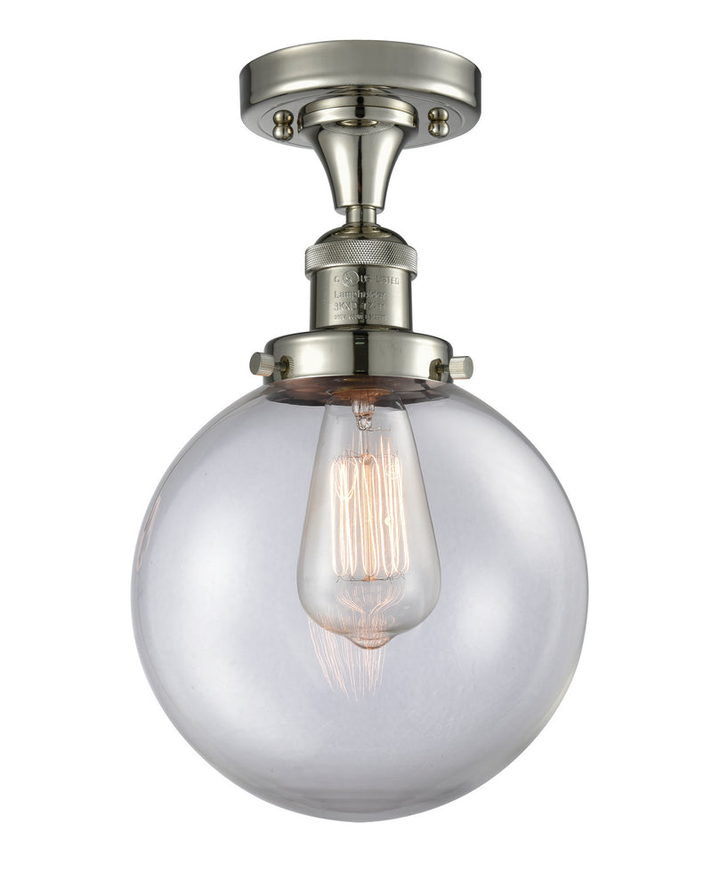 Innovations 517-1CH-PN-G202-8 One Light Semi-Flush Mount, Polished Nickel