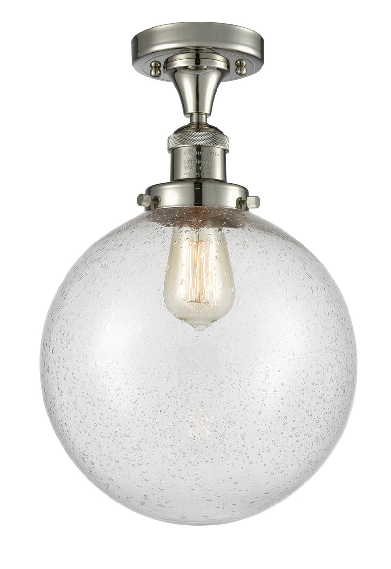 Innovations 517-1CH-PN-G204-10 One Light Semi-Flush Mount, Polished Nickel